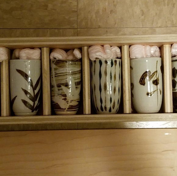 Set of 6 Japanese tea glasses - Picture 2 of 3